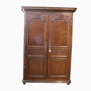 18th Century Louis XIV French Oak Wardrobe-HPU-728823