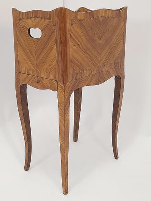 18th Century Louis XV Side Table in Oak, Wood, Rosewood, Marble, Walnut-NWA-1730322