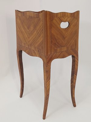 18th Century Louis XV Side Table in Oak, Wood, Rosewood, Marble, Walnut-NWA-1730322