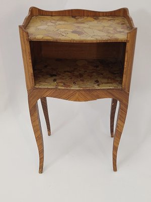 18th Century Louis XV Side Table in Oak, Wood, Rosewood, Marble, Walnut-NWA-1730322