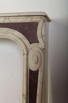 18th Century Louis XVI French White Marble Fireplace-MBH-1031953