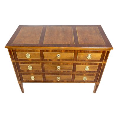 18th Century Louis XVI Marquetry Walnut Commode Chest of Drawers-WFJ-743255