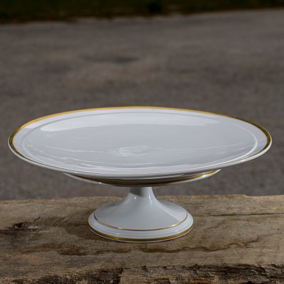 18th Century Meissen White Porcelain Cake Stand with Gold Fillet, Germany-RAQ-2033382