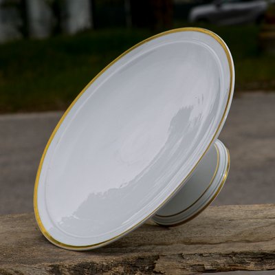 18th Century Meissen White Porcelain Cake Stand with Gold Fillet, Germany-RAQ-2033382