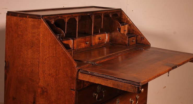 18th Century Oak Secretary, England-HPU-1338396