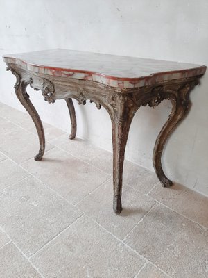 18th Century Rococo Console Table with Onyx Marble Top-TDA-1376474