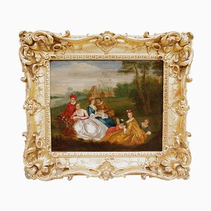 18th Century Romantic Genre Scene Oil On Canvas by Nicolas Lancret-CEJ-626800