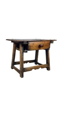 18th Century Spanish Pine Side Table with Drawer-FCK-2036228