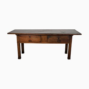 18th Century Spanish Rustic Farmhouse Chestnut Console-XO-1818831