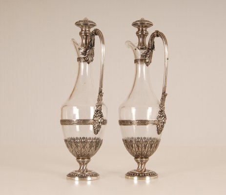 18th Century Sterling Silver Decanters, Set of 2-GOE-1035021