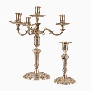 18th Century Sterling Silver Italian Rococo Style Candelabra, Set of 2-GOE-1035008