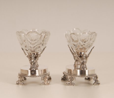 18th Century Sterling Silver Salt Cellars, Set of 2-GOE-1035024