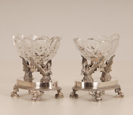 18th Century Sterling Silver Salt Cellars, Set of 2-GOE-1035024