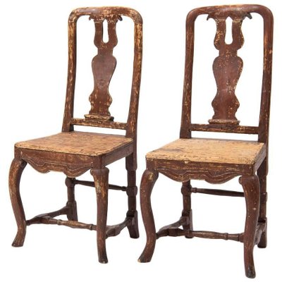 18th Century Swedish Baroque Chairs, Set of 2-MJF-931304