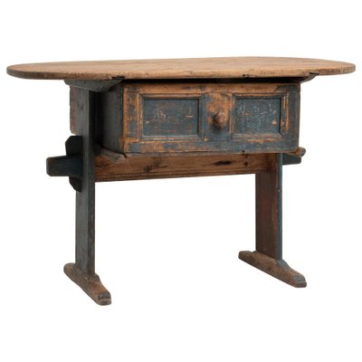 18th Century Swedish Country Folk Art Pine Table-MJF-1066457