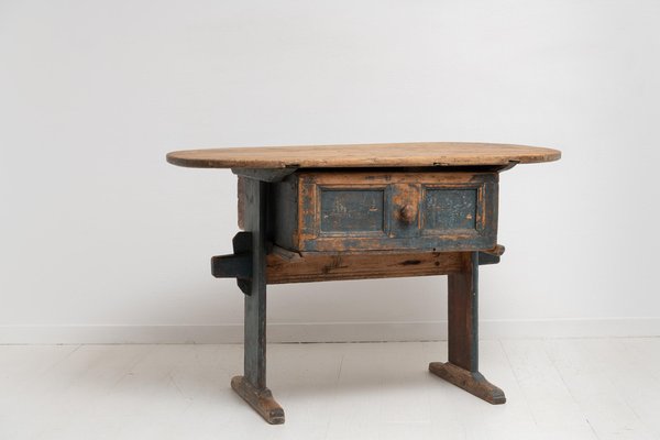 18th Century Swedish Country Folk Art Pine Table-MJF-1066457