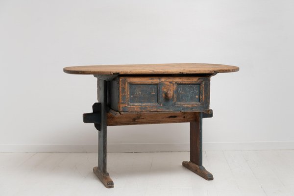 18th Century Swedish Country Folk Art Pine Table-MJF-1066457