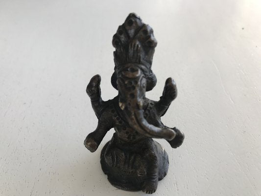 18th Century Tibetan Bronze God Ganesha Ganapati Elephant Statue-WQQ-1294644