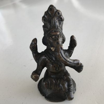 18th Century Tibetan Bronze God Ganesha Ganapati Elephant Statue-WQQ-1294644