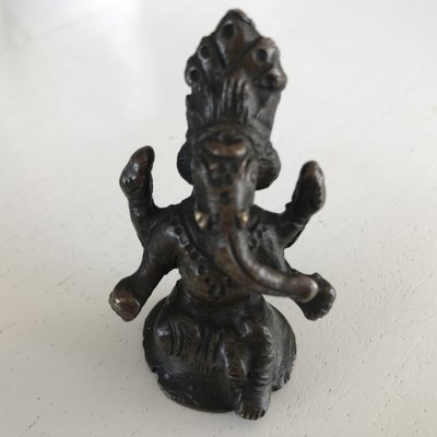 18th Century Tibetan Bronze God Ganesha Ganapati Elephant Statue-WQQ-1294644