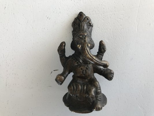 18th Century Tibetan Bronze God Ganesha Ganapati Elephant Statue-WQQ-1294644