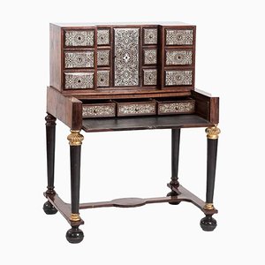 18th Century Tin Marquetry Writing Desk/ Cabinet-FGA-923546