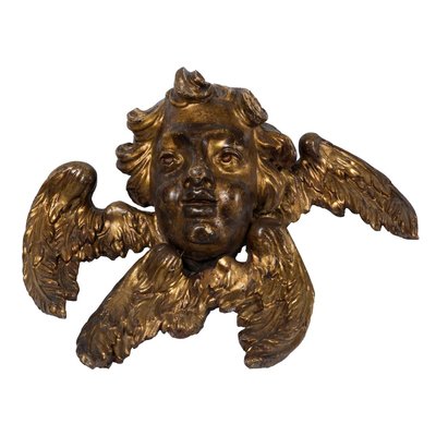 18th Century Wooden Gilded Angel Heads, Set of 2-ZCI-752783