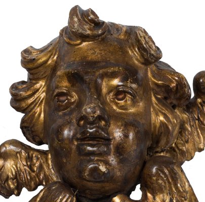 18th Century Wooden Gilded Angel Heads, Set of 2-ZCI-752783