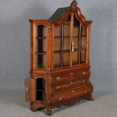 19 Century Baroque Dutch Showcase Oak, 1850s-DXD-1703583