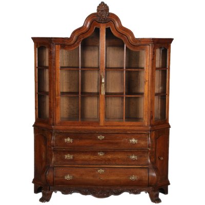 19 Century Baroque Dutch Showcase Oak, 1850s-DXD-1703583