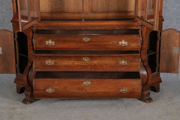 19 Century Baroque Dutch Showcase Oak, 1850s-DXD-1703583