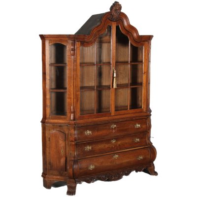 19 Century Baroque Dutch Showcase Oak, 1850s-DXD-1703583