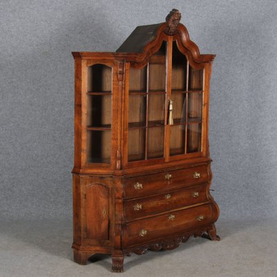 19 Century Baroque Dutch Showcase Oak, 1850s-DXD-1703583