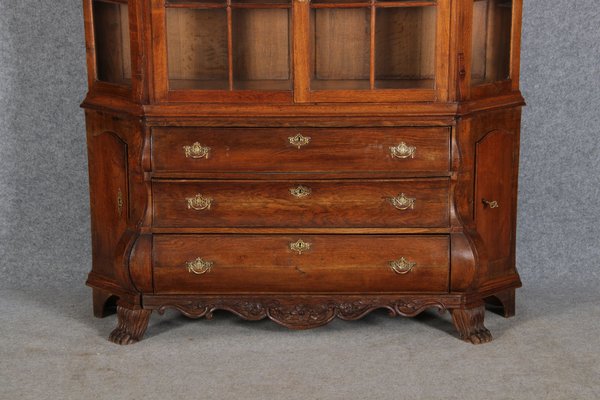 19 Century Baroque Dutch Showcase Oak, 1850s-DXD-1703583