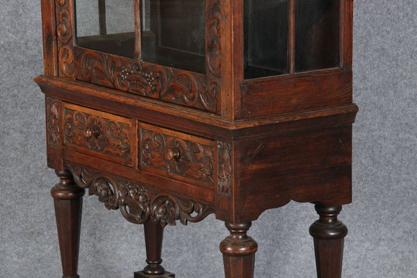 19 Century Baroque Showcase in Oak, 1800s-DXD-1703581