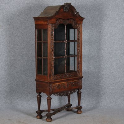 19 Century Baroque Showcase in Oak, 1800s-DXD-1703581