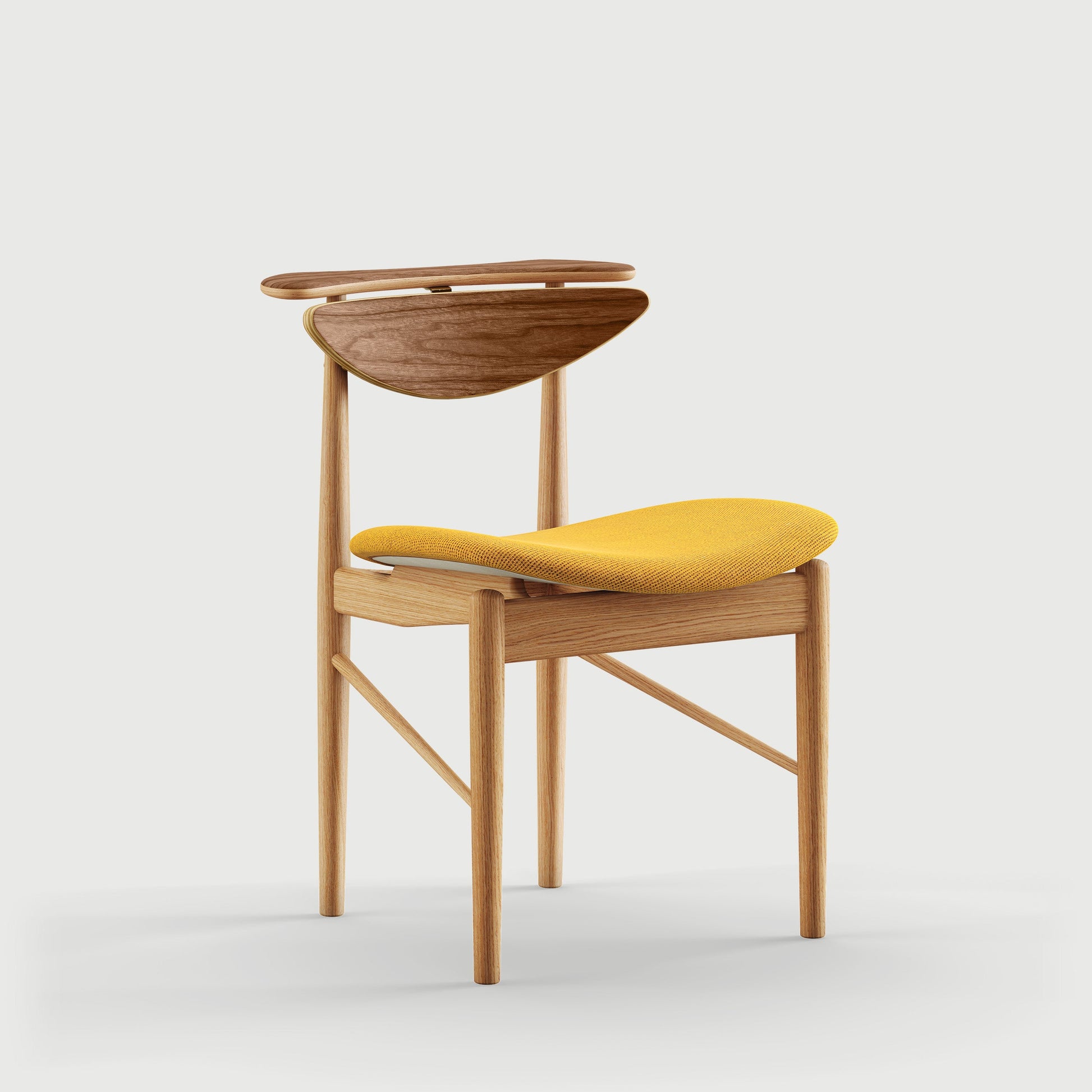 THE READING CHAIR by House of Finn Juhl #Oak Dark Oil / Walnut  / Watercolour | Butterscotch Yellow 