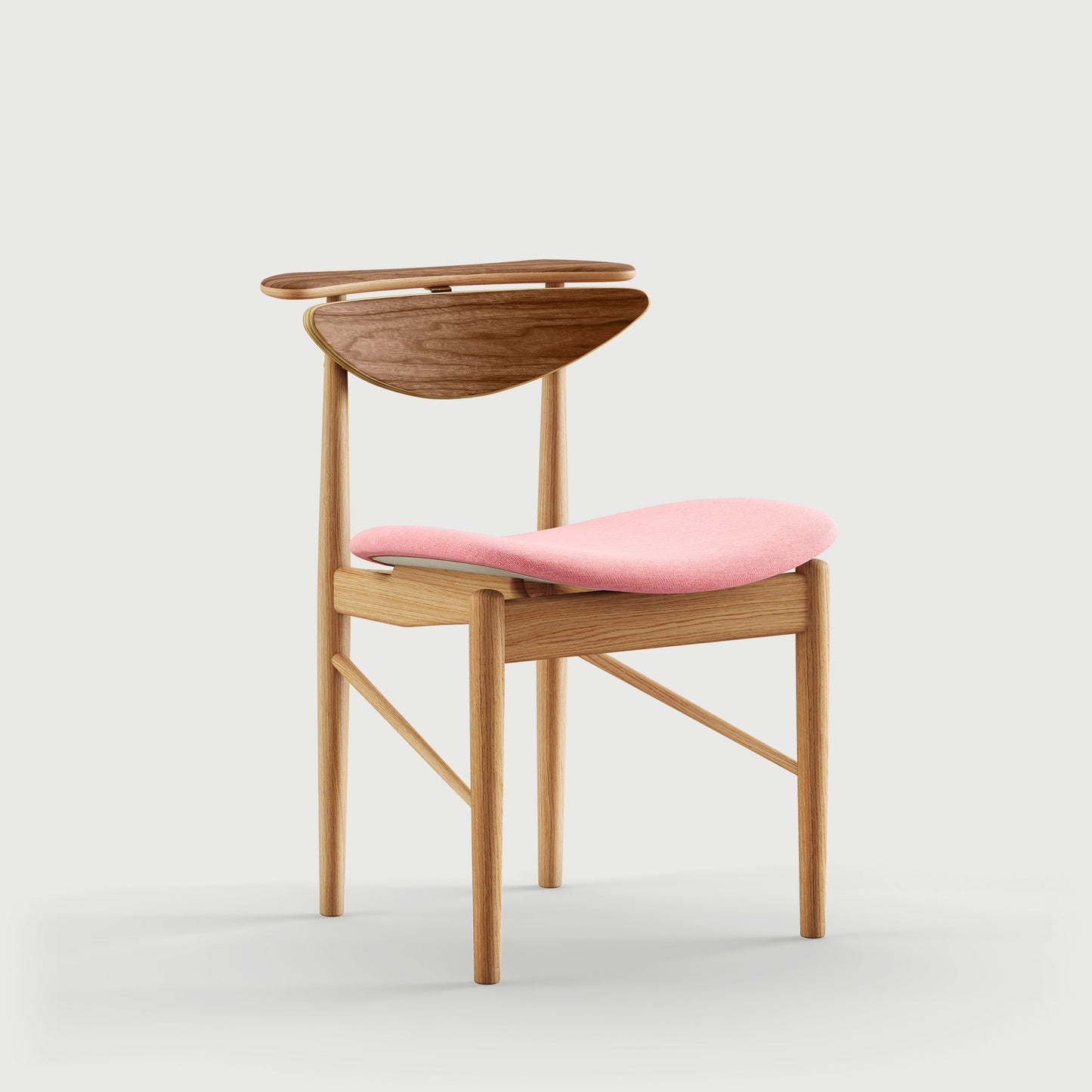 THE READING CHAIR by House of Finn Juhl #Oak Dark Oil / Walnut  / Watercolour | Rose Quartz 