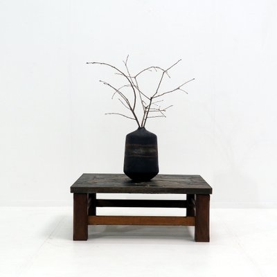 1960s Coffee Table Made of Oak and Norwegian Sell Pillarguri Slate-SV-1823810