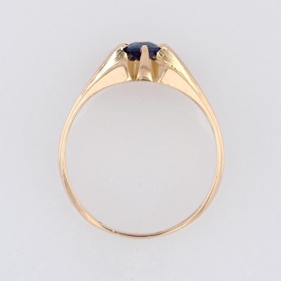 1960s Sapphire 18 Karat Yellow Gold Bangle Ring-OLU-1704242