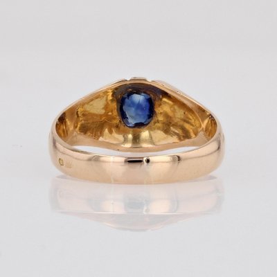 1960s Sapphire 18 Karat Yellow Gold Bangle Ring-OLU-1704242