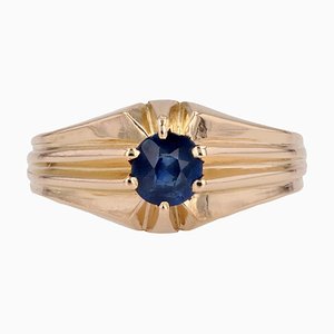 1960s Sapphire 18 Karat Yellow Gold Bangle Ring-OLU-1704242