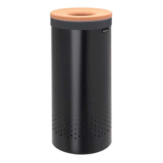 Laundry bin 35L by Brabantia #matt black - cork lid #