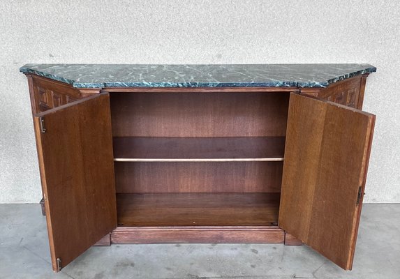 19th Catalan Spanish Baroque Carved Walnut Tuscan Two Drawers Credenza or Buffet, 1920-PSK-1426213