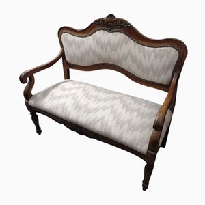 19th Century 2-Seater Carved Walnut Sofa-ZFY-1166245