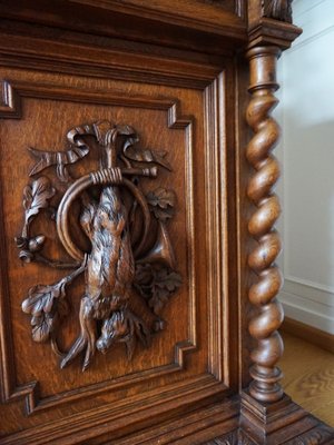 19th Century Antique Renaissance Black Forest Hunt Buffet Sideboard, 1860s-EA-1820209