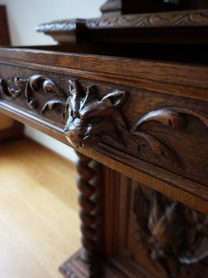 19th Century Antique Renaissance Black Forest Hunt Buffet Sideboard, 1860s-EA-1820209