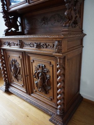 19th Century Antique Renaissance Black Forest Hunt Buffet Sideboard, 1860s-EA-1820209