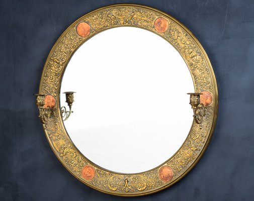 19th Century Antique Round Mirror-ZGQ-1117514