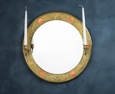 19th Century Antique Round Mirror-ZGQ-1117514